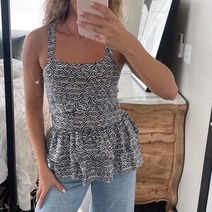 Banana Republic 100% Silk Allover Print Sleeveless Top